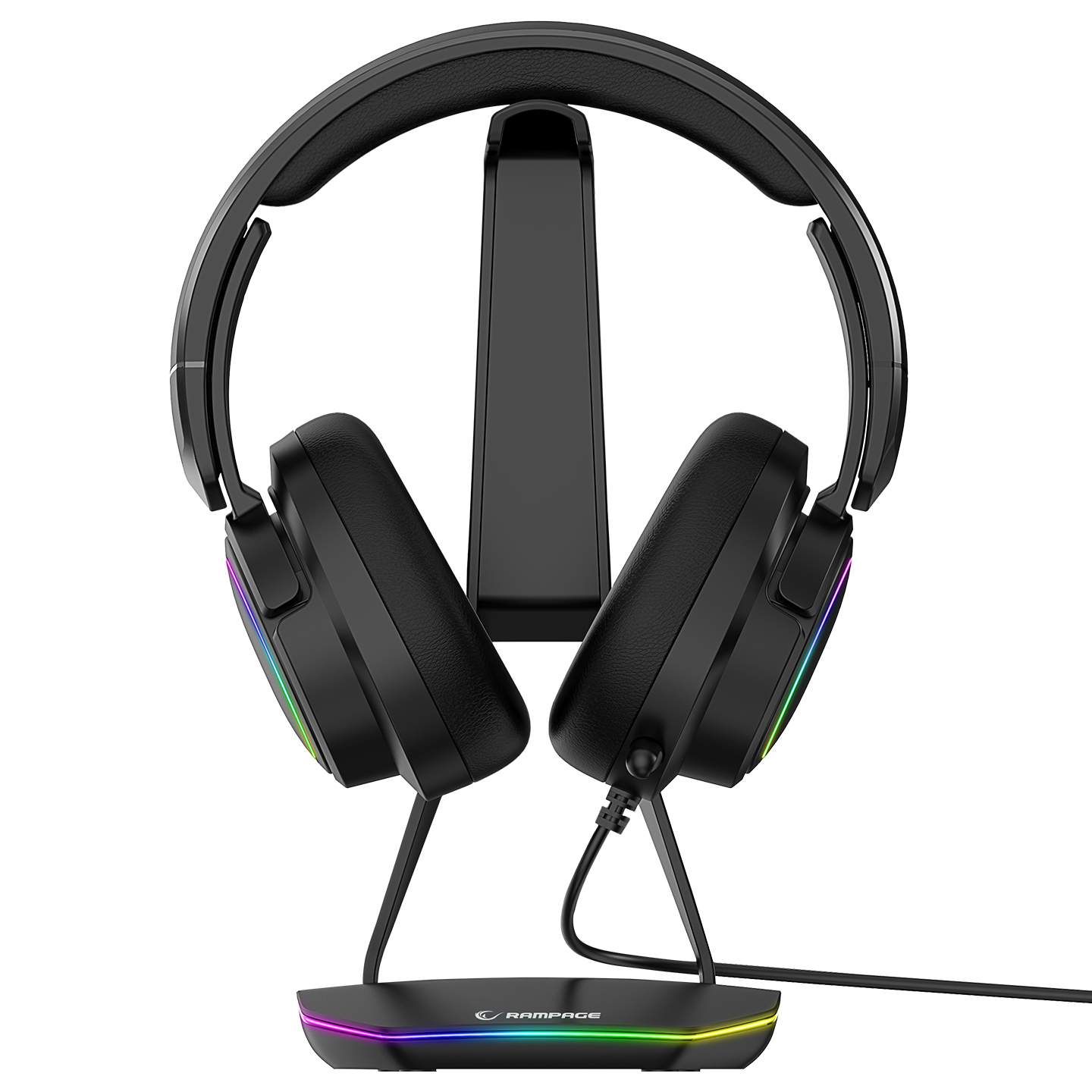  Rampage TOWER T14 Kulaklık İçin Stand RGB Işıklı 2 Usb Port Siyah
